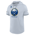 Light gray hoodie with sports team logo and text on a white background
