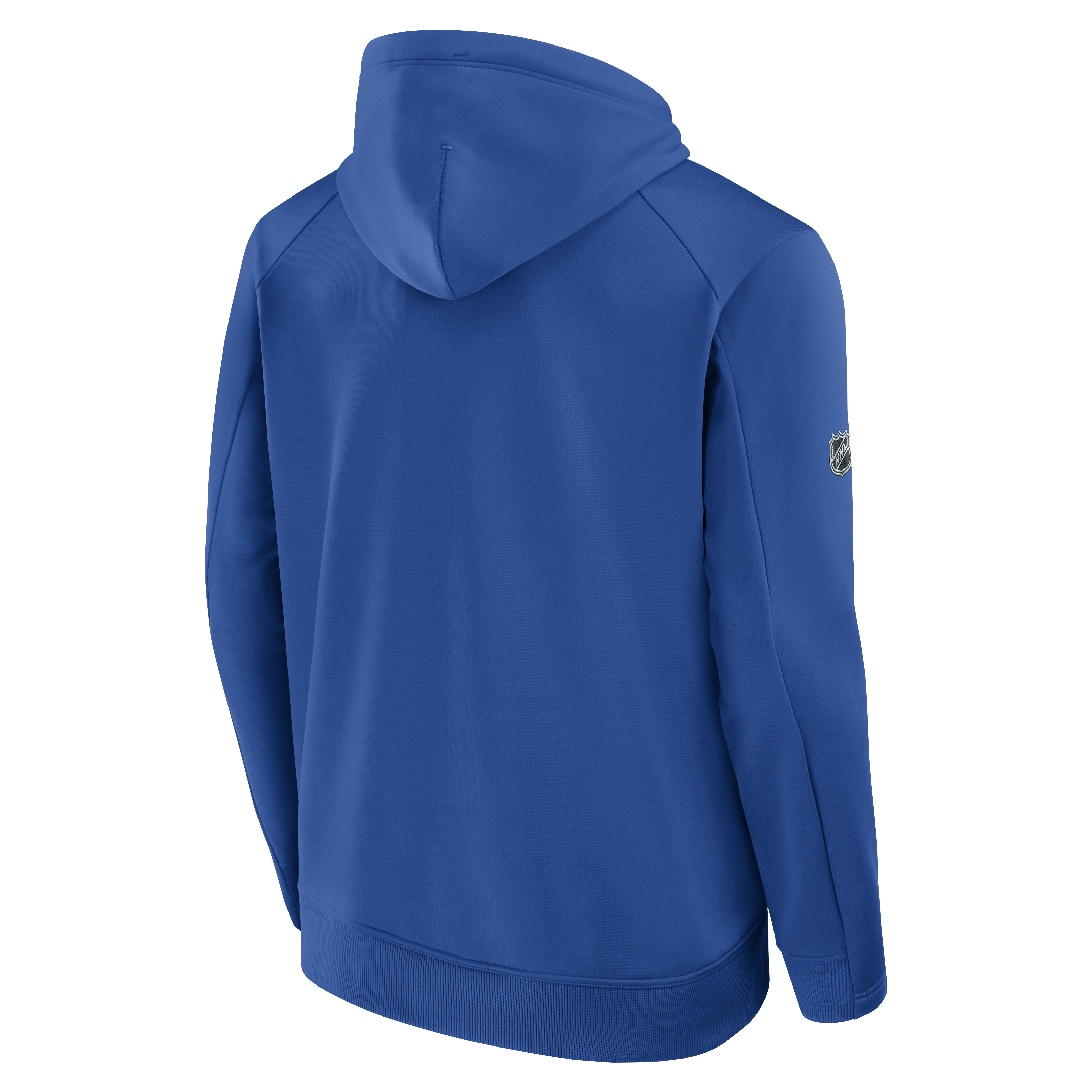 Blue hoodie with NHL logo on the sleeve