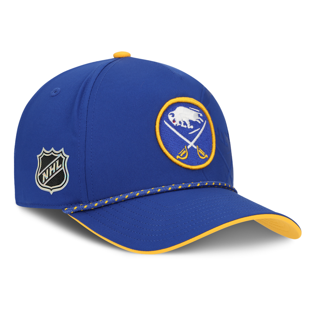 Blue cap with NHL logo and emblem on a white background