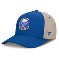 Blue and beige sabres baseball cap on a white background
