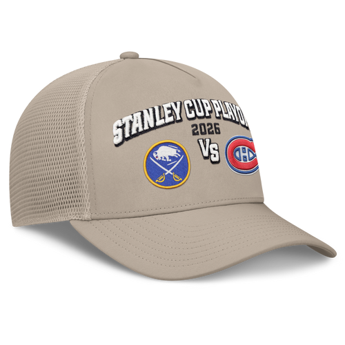 Beige cap with 'Stanley Cup Playoffs 2026' text and logos on a white background