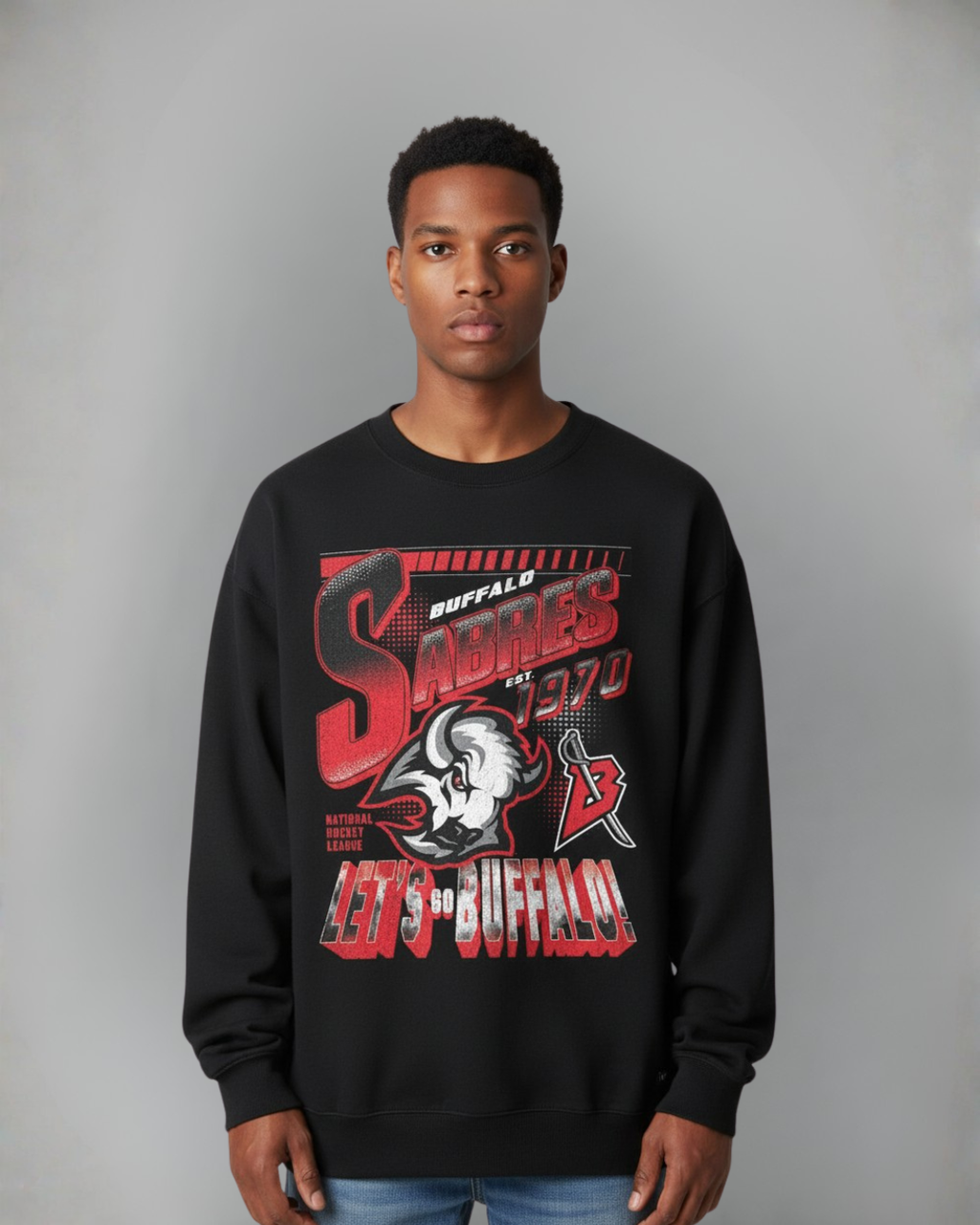 Buffalo Sabres Wild Collective Unisex Alternate Logo Black & Red Crewneck Sweatshirt
