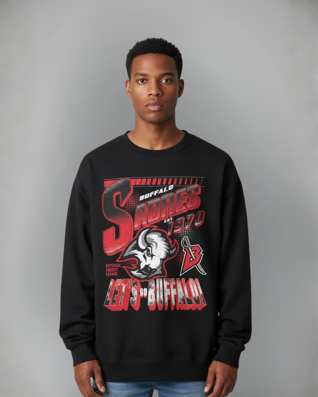 Buffalo Sabres Wild Collective Unisex Alternate Logo Black & Red Crewneck Sweatshirt