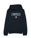 Navy hoodie with 'Draft26 Buffalo' text and logo on a white background