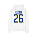 White hoodie with 'Dahlen' and number '26' printed on the back against a white background