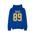 Blue hoodie with 'TUCH' and number '89' on the back against a white background