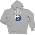 Gray hoodie with a sports team logo on a white background