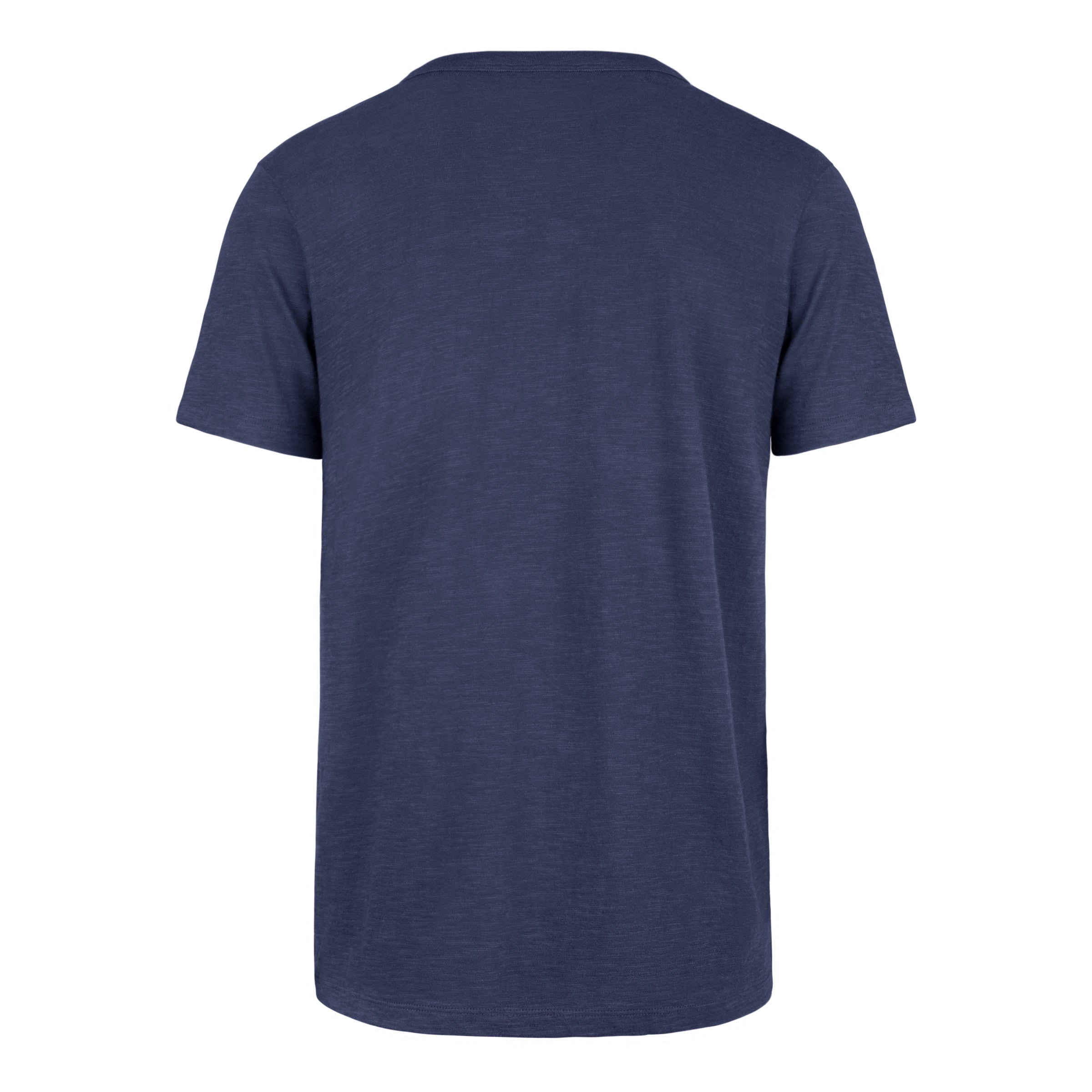 Navy blue t-shirt on a white background