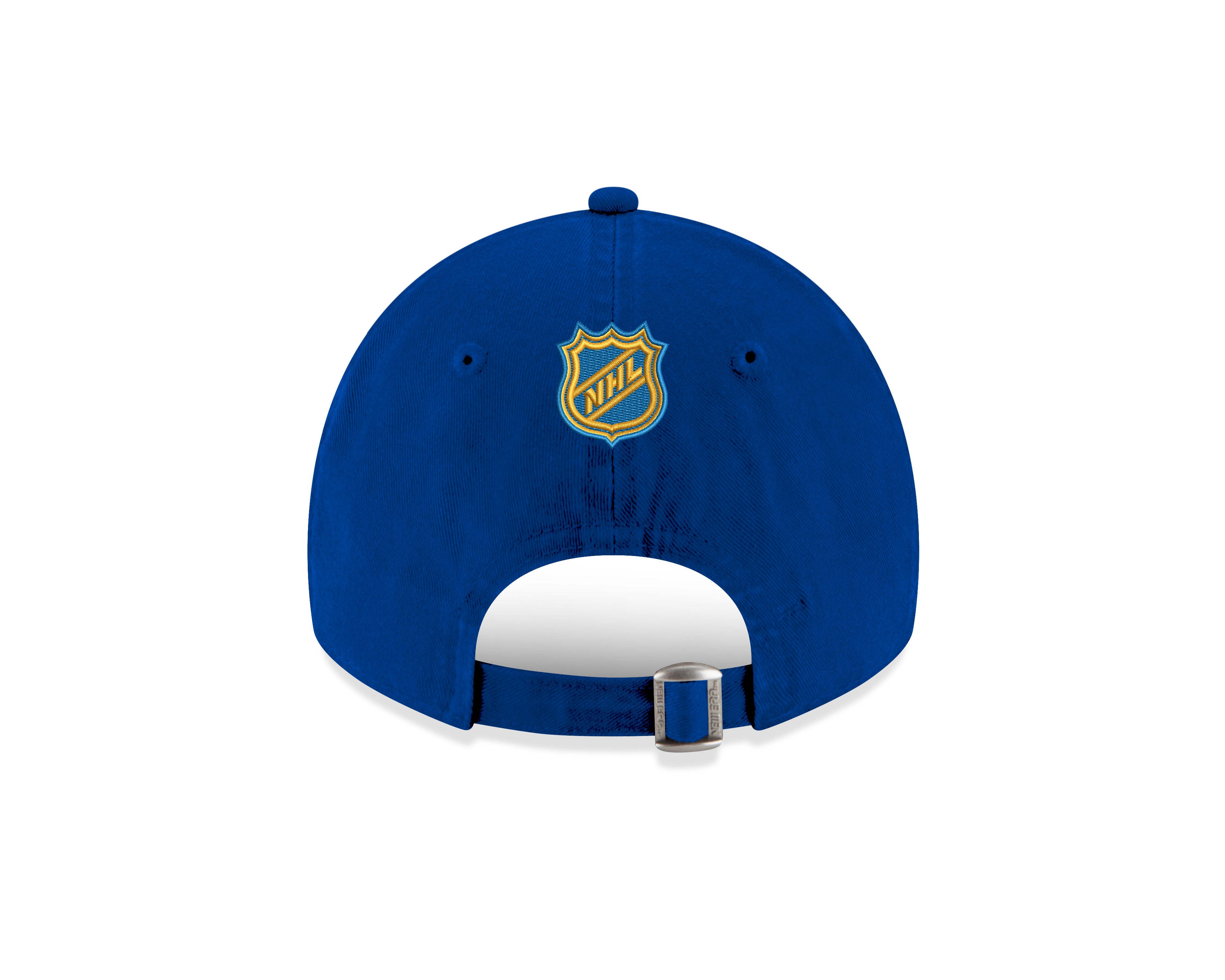 Blue cap with NHL logo on a white background