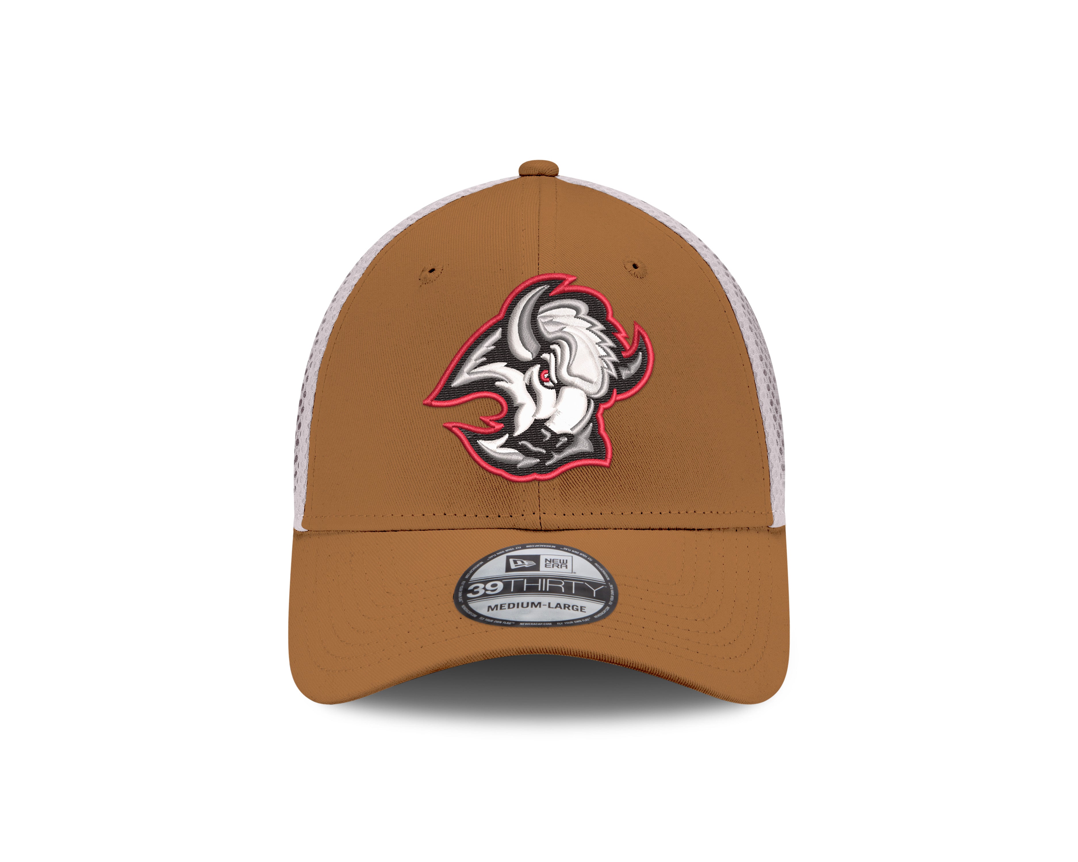 Brown cap with a logo on a white background