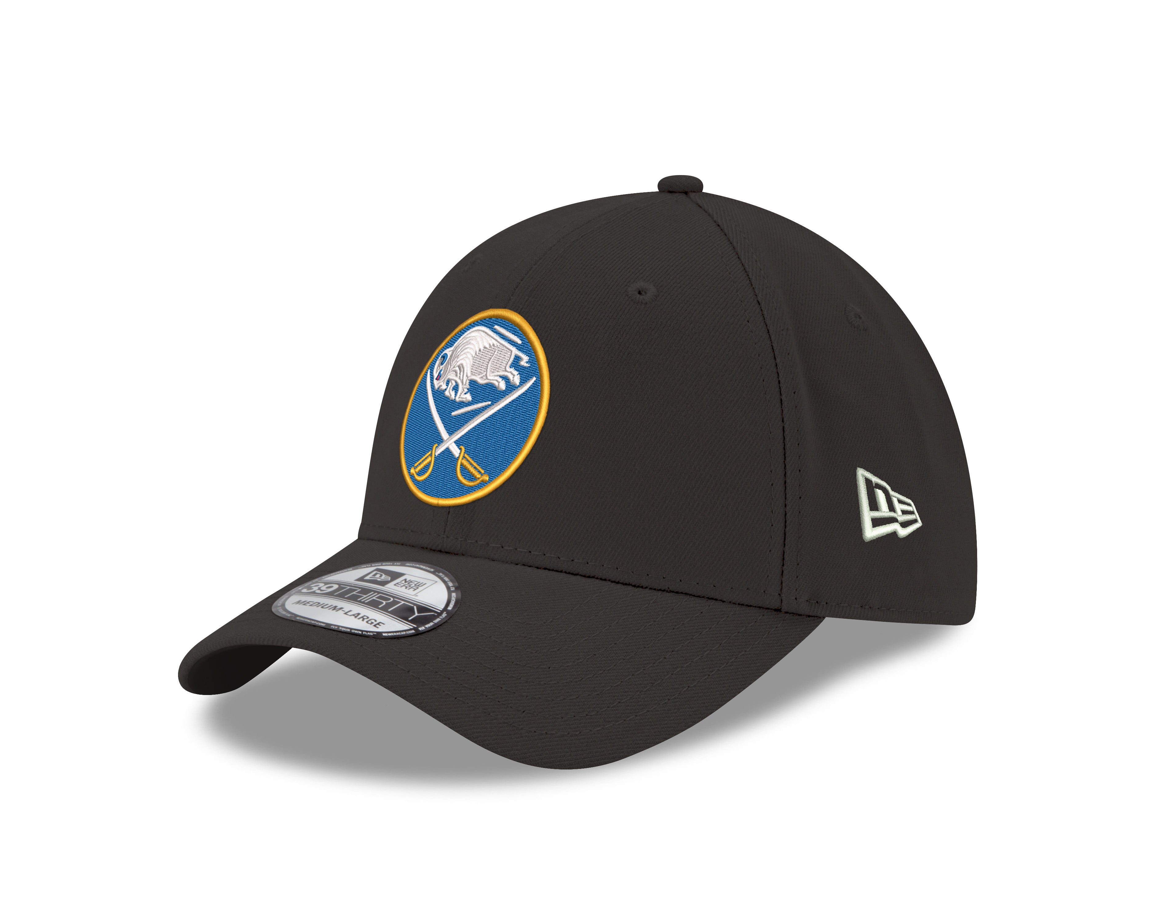 Black cap with a logo on a white background