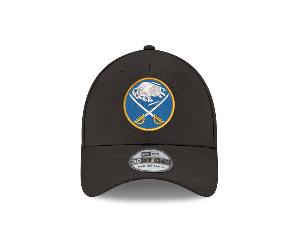Black cap with a logo on a white background