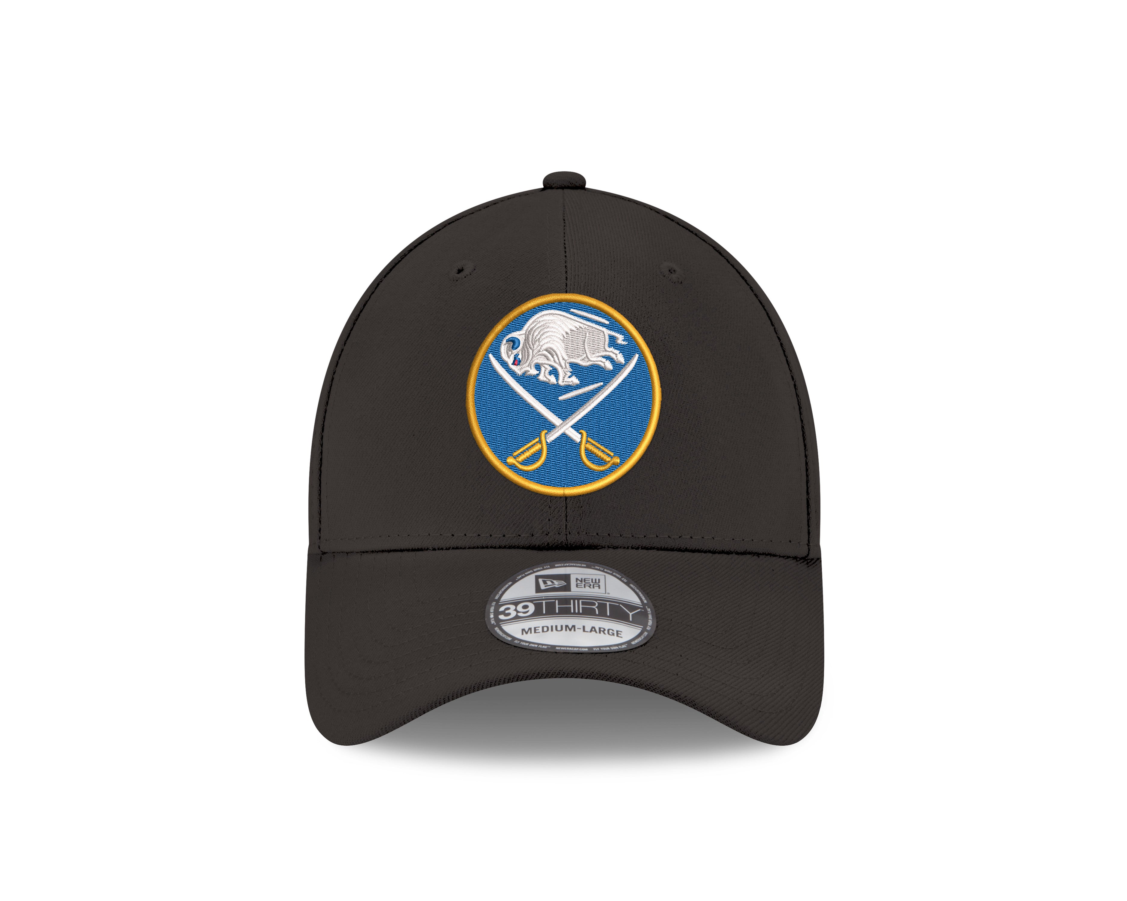 Black cap with a logo on a white background