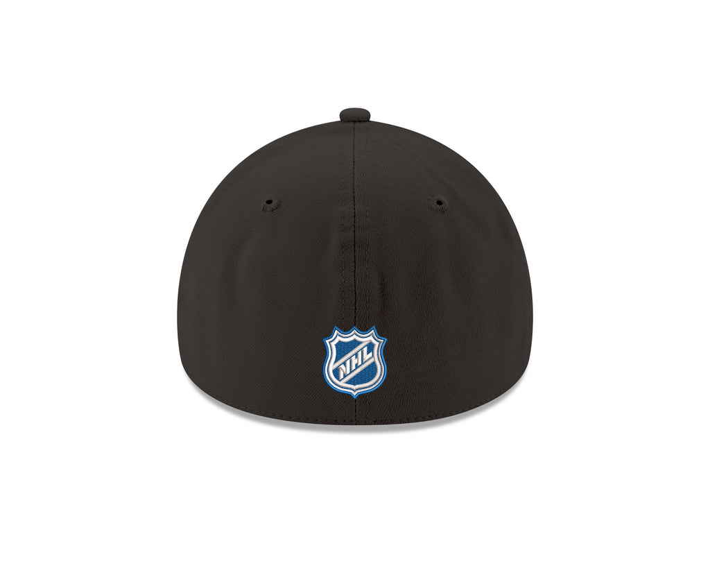 Black cap with NHL logo on a white background