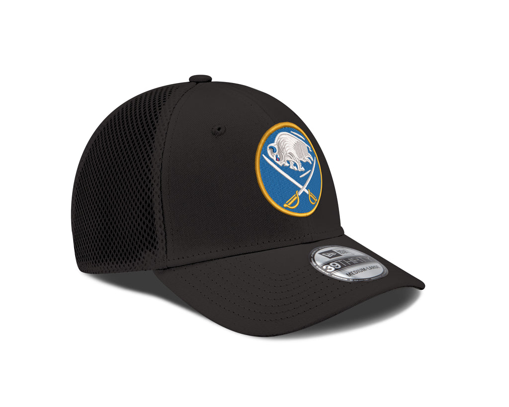 Black cap with a logo on a white background