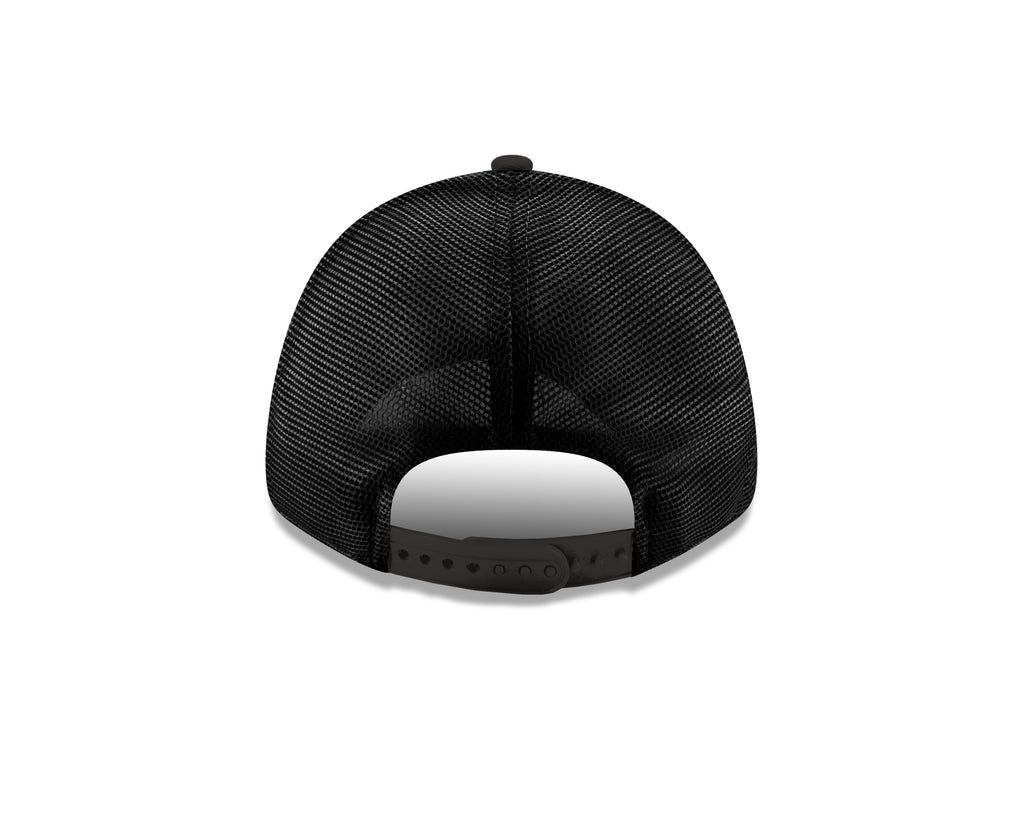 Black mesh cap on a white background