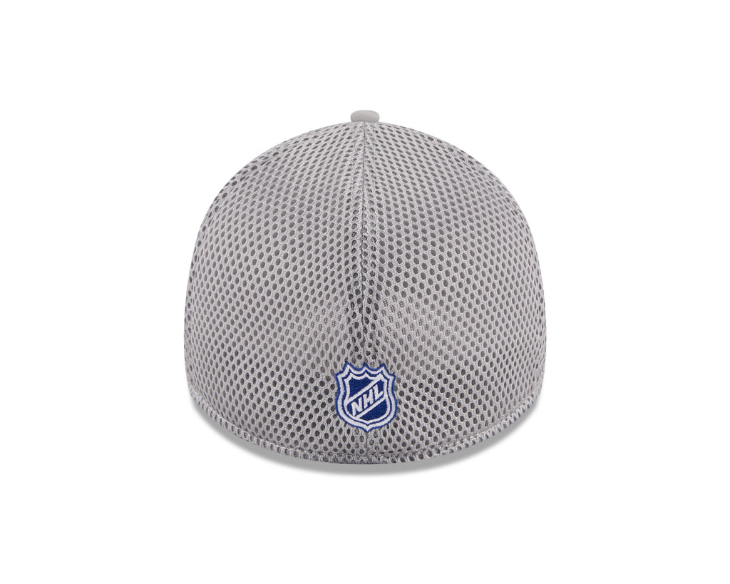Gray mesh cap with NHL logo on a white background