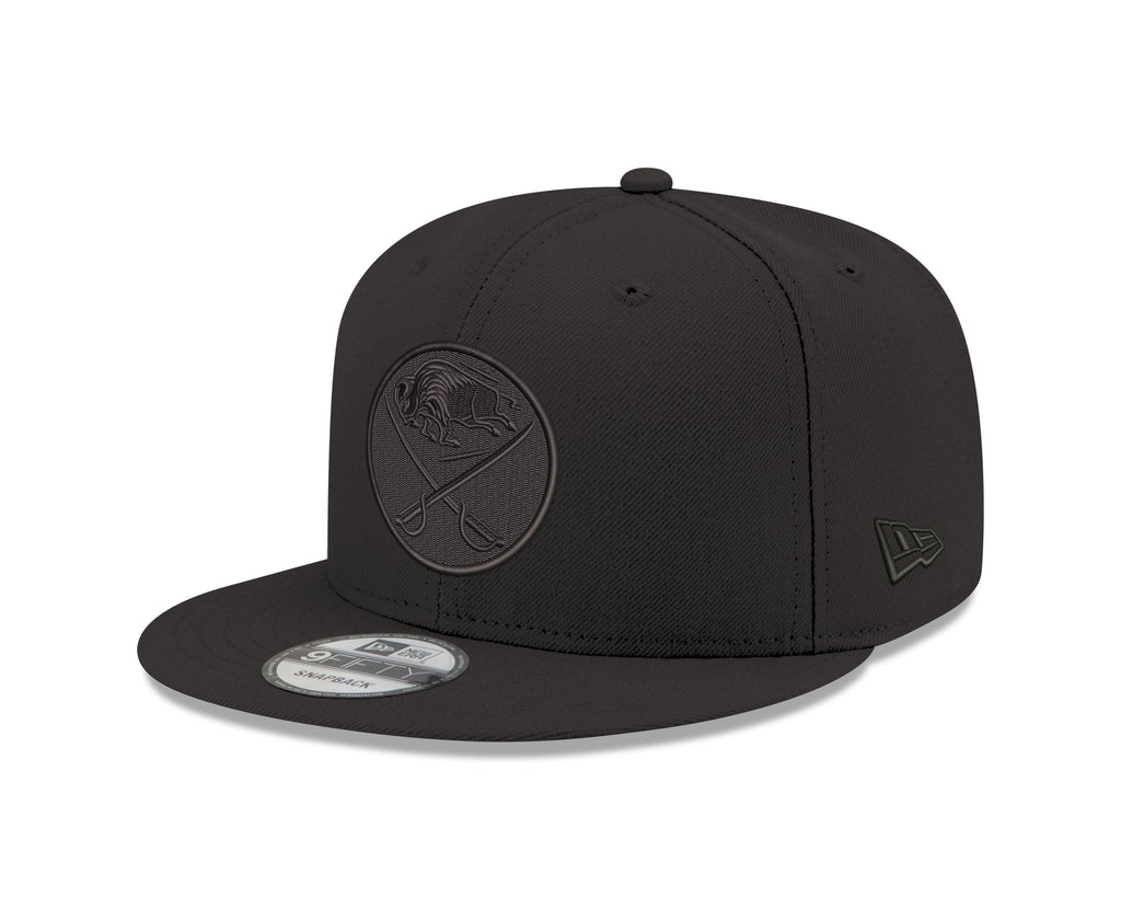 Black cap with a logo on a white background
