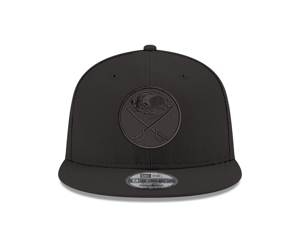 Black cap with a logo on a white background