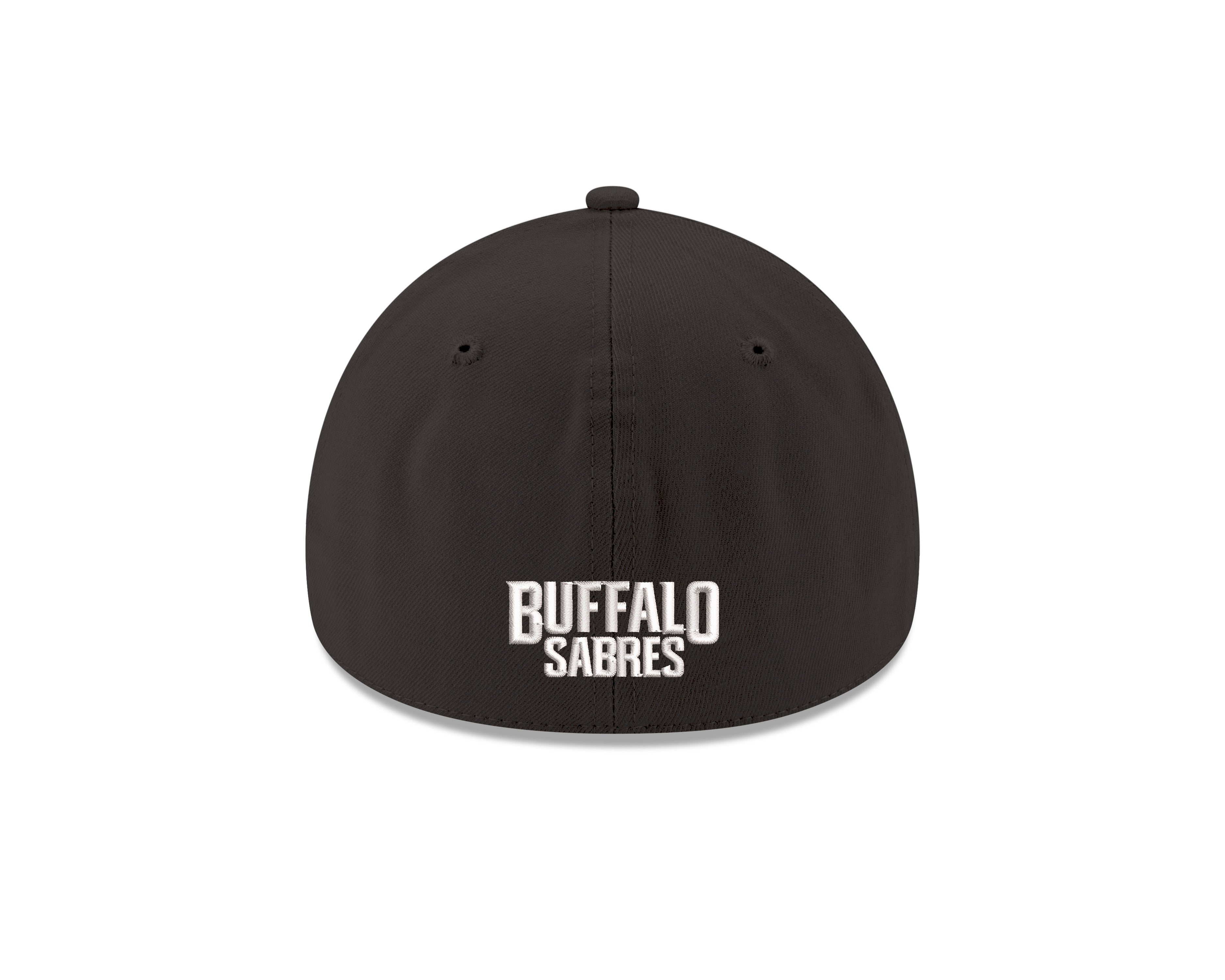 Black cap with 'Buffalo Sabres' text on a white background