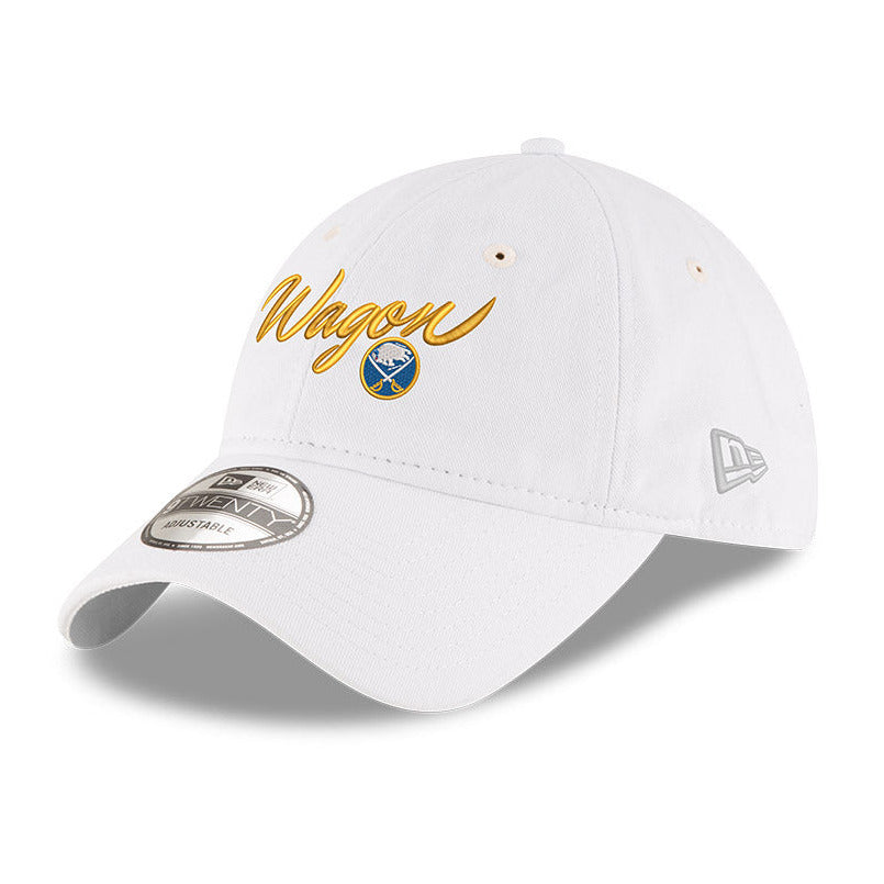 White cap with Wagon in gold text and Buffalo Sabres logo