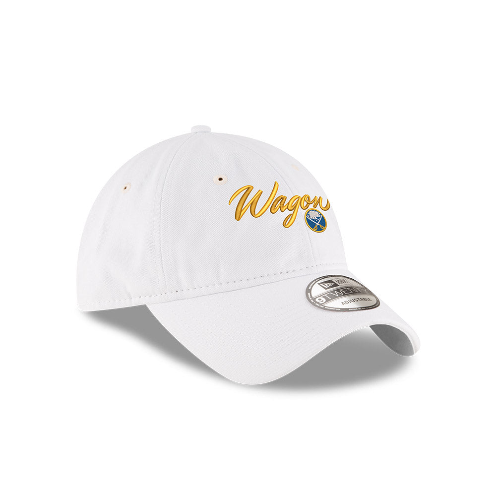 White cap with Wagon in gold text and Buffalo Sabres logo