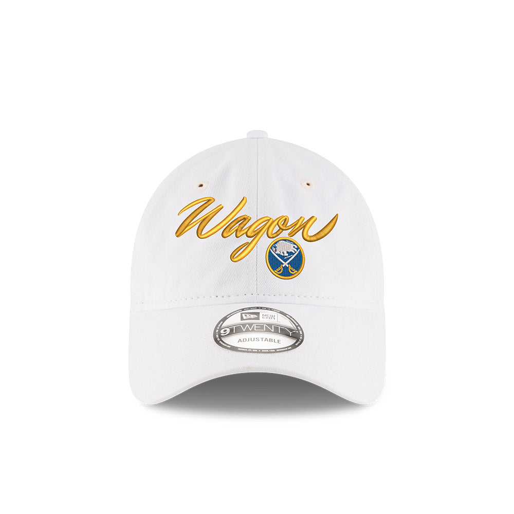 White cap with Wagon in gold text and Buffalo Sabres logo