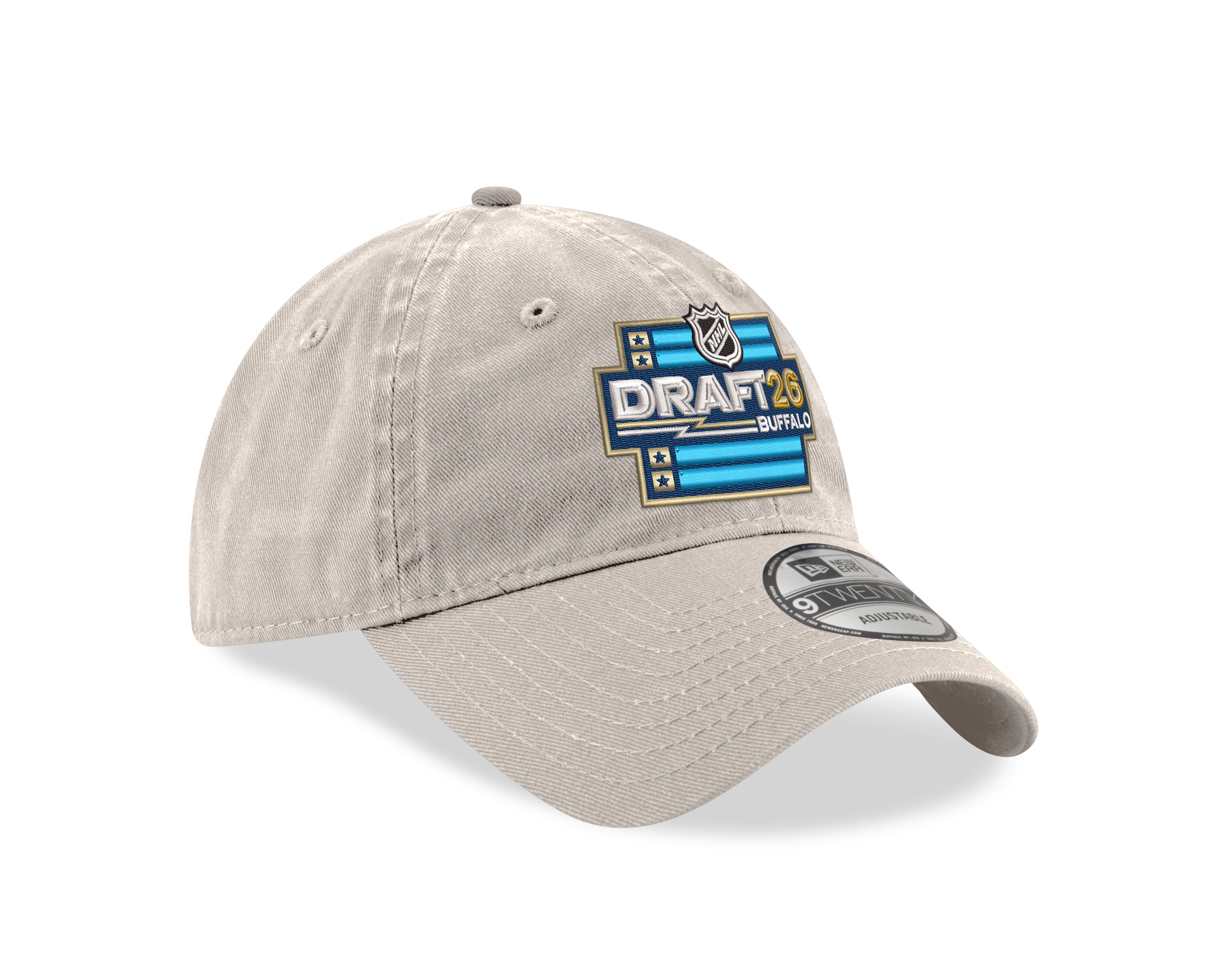 Grey cap with NHL Draft 2024 Buffalo logo on a white background