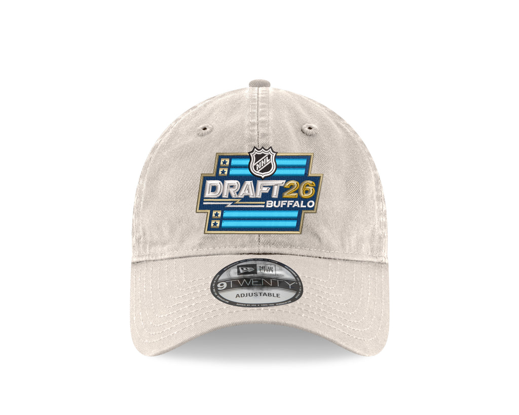 Grey cap with NHL Draft 2026 Buffalo logo on a white background