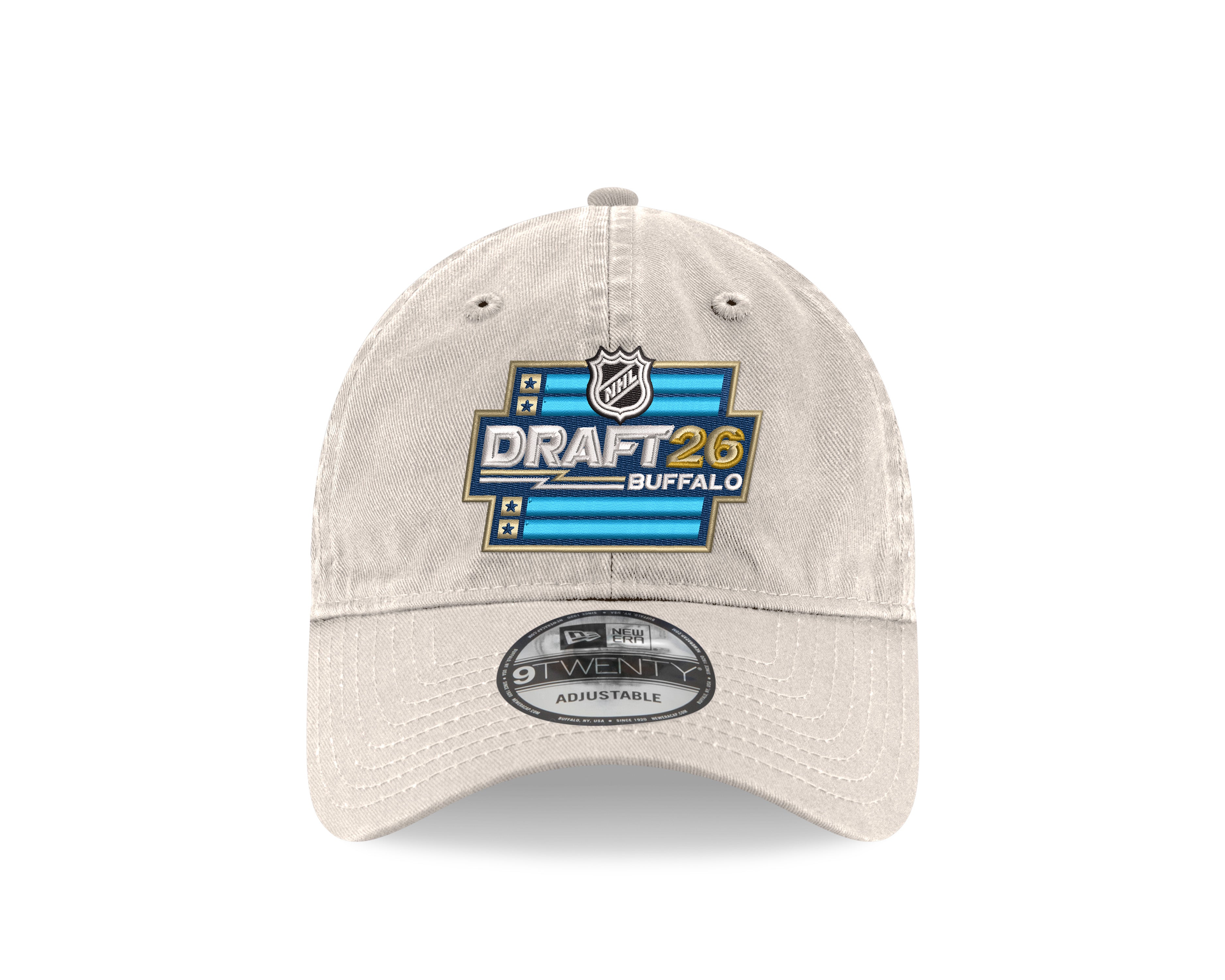 Grey cap with NHL Draft 2026 Buffalo logo on a white background