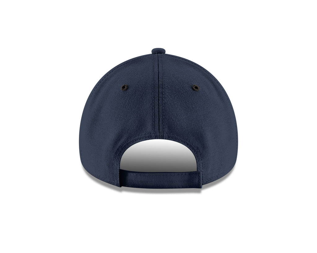 Navy blue baseball cap on a white background