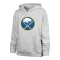 Gray hoodie with a sports team logo on a white background
