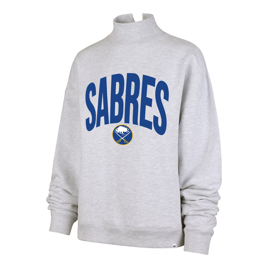 Buffalo Sabres Women's 47 Brand Grey Mock Neck Wordmark Sweatshirt