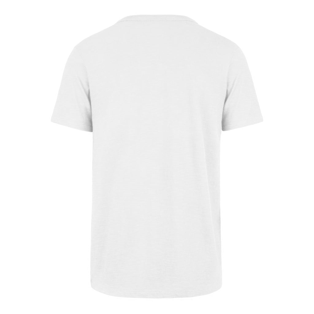 Plain white t-shirt on a light beige background