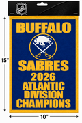 Buffalo Sabres 2026 Atlantic Division Champions Banner 10"x15"
