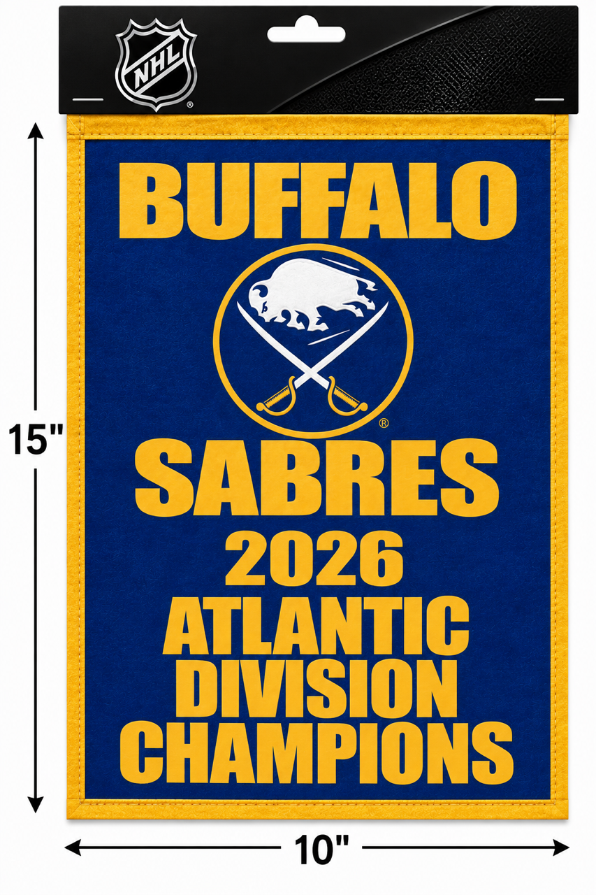 Buffalo Sabres 2026 Atlantic Division Champions Banner 10"x15"