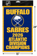 Buffalo Sabres 2026 Atlantic Division Champions Banner 15x24