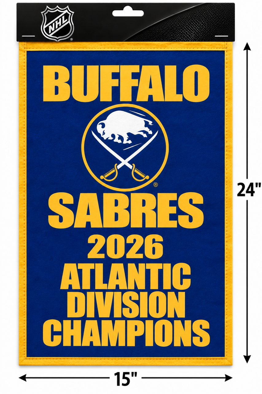 Buffalo Sabres 2026 Atlantic Division Champions Banner 15x24