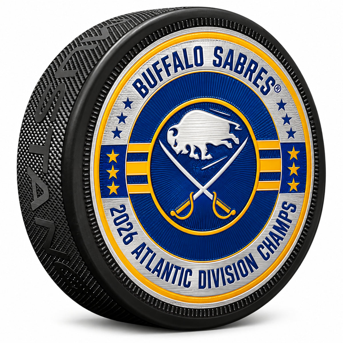 Buffalo Sabres 2026 Atlantic Division Champions Trimflexx Chrome Puck