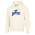 Cream-colored hoodie with '2026 Playoffs' text and logo on a white background