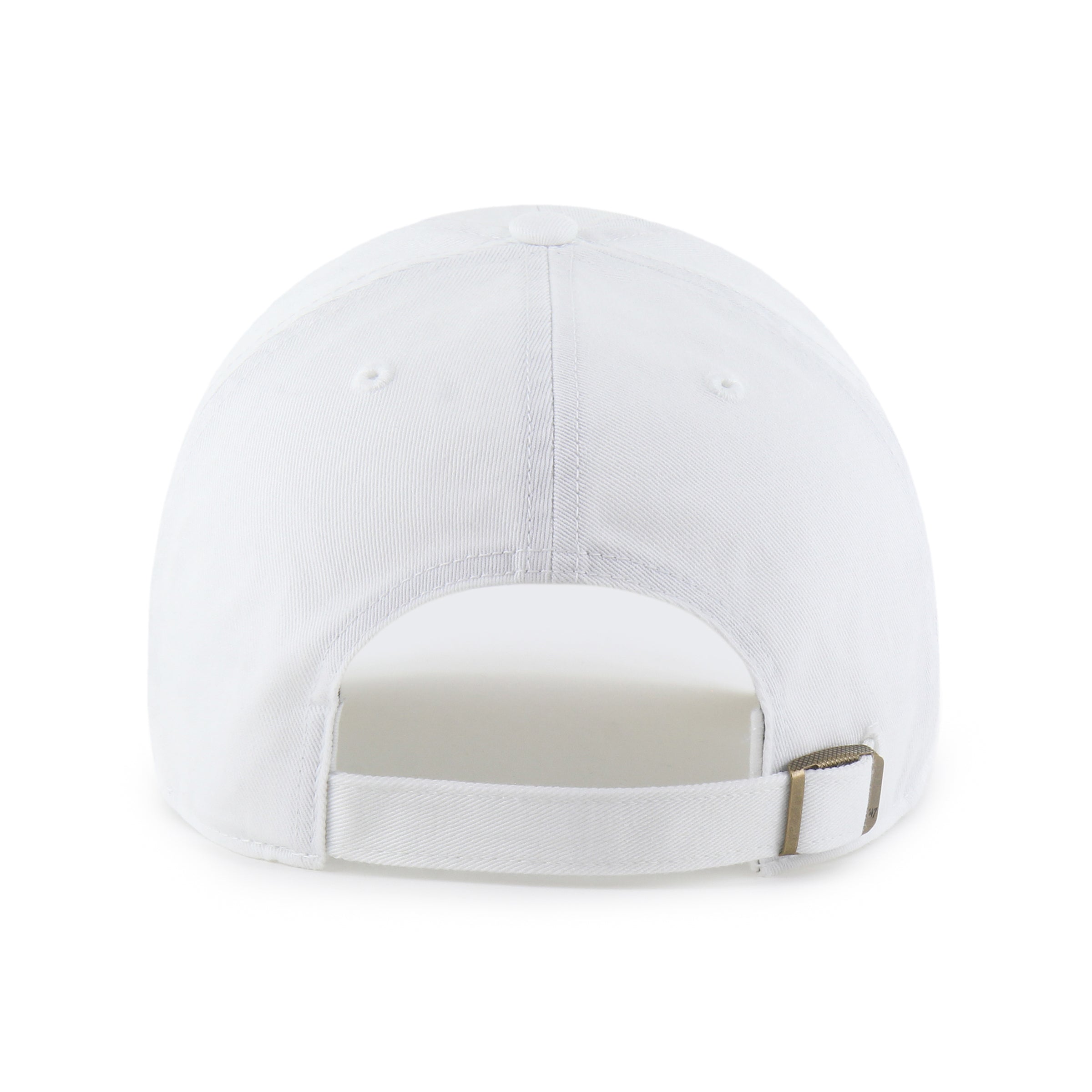 White baseball cap with a strap on a white background