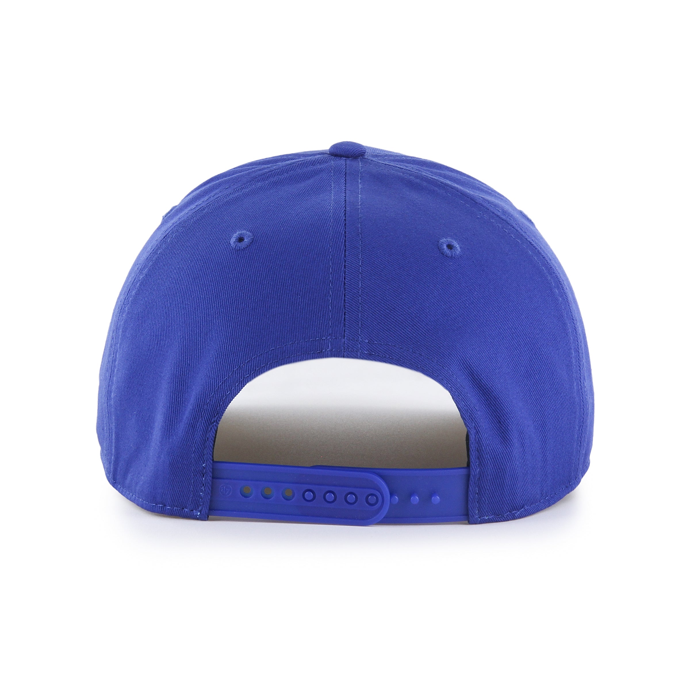 Blue cap with a reflective back on a white background