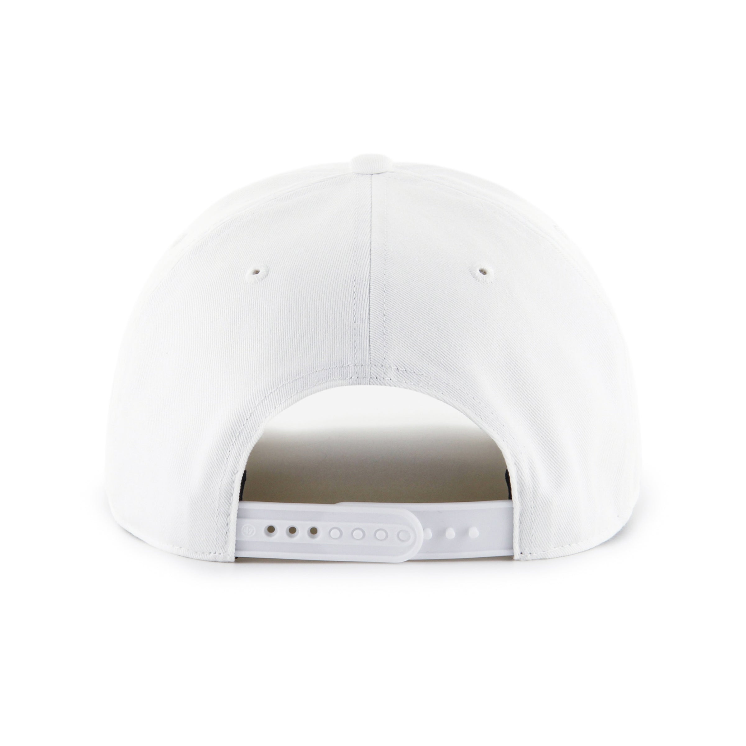 White cap with a reflective visor on a white background