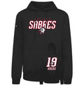 Black hoodie with 'Buffalo Sabres' and number '19' design on a white background