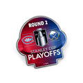 Round 2 Stanley Cup Playoffs logo featuring Montreal Canadiens and Buffalo Sabres logos on a white background.