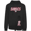 Black hoodie with 'Buffalo Sabres' and '9 Norris' text on a white background