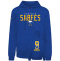 Blue hoodie with 'Buffalo Sabres' and number '9' printed on it, on a white background.