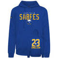 Blue hoodie with 'Buffalo Sabres' and number '23 Samuelsson' on a white background