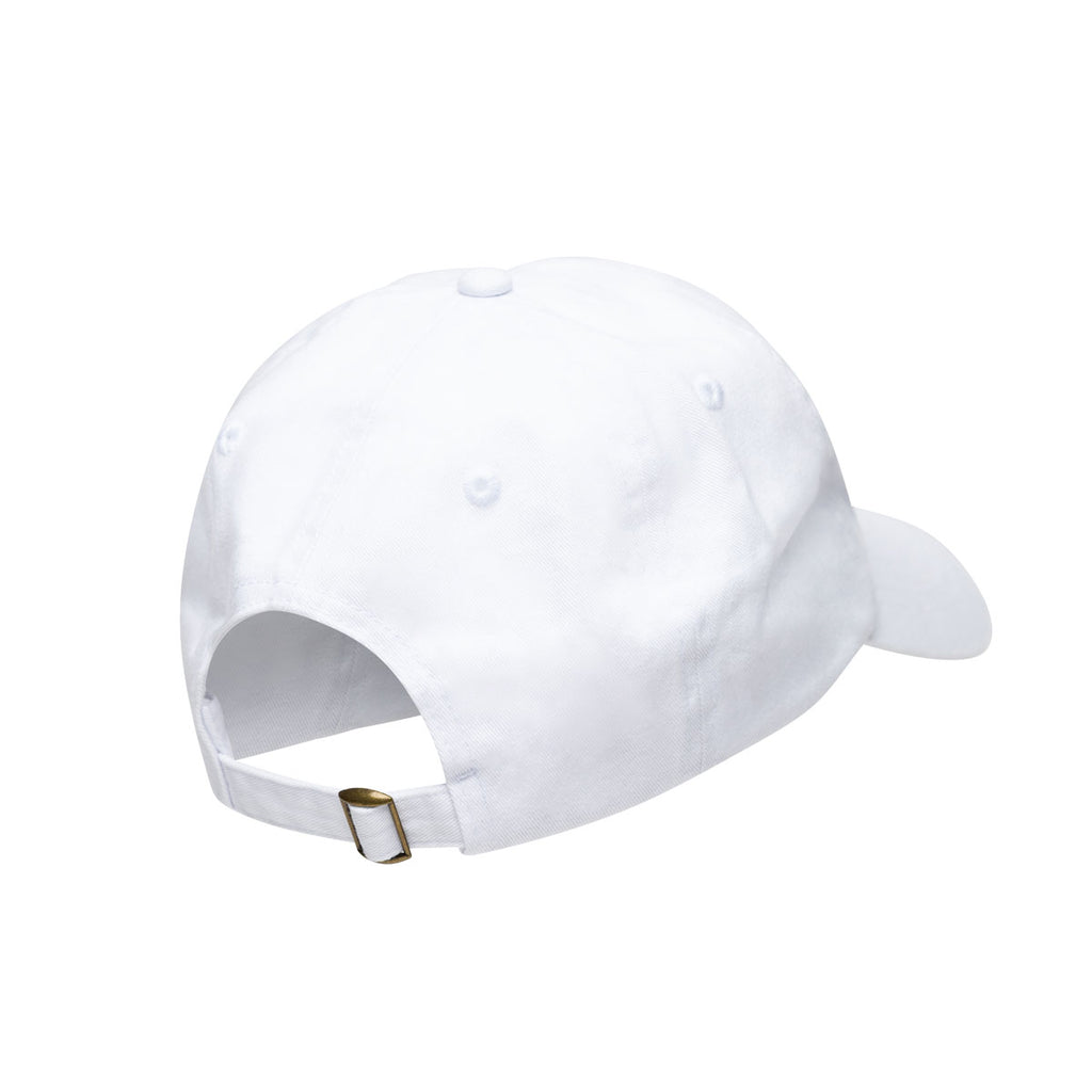 White baseball cap on a white background